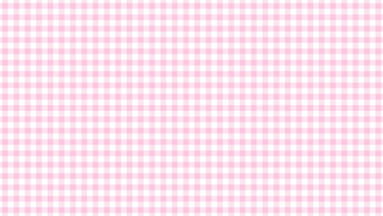 ピンクのギンガムチェック柄のパターン - かわいいパステルカラーの背景素材 -16:9
