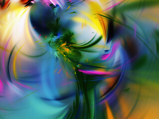 blue and green abstract fractal background 3d rendering illustration