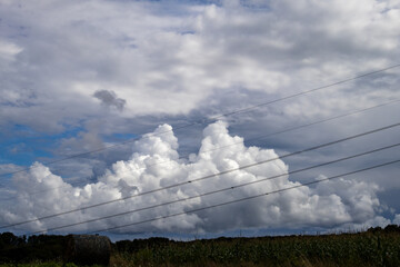 Big rain clouds through the wires