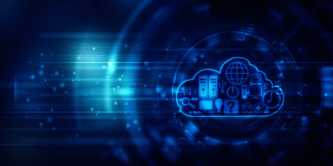 Fototapeta premium 2d rendering technology Cloud computing 