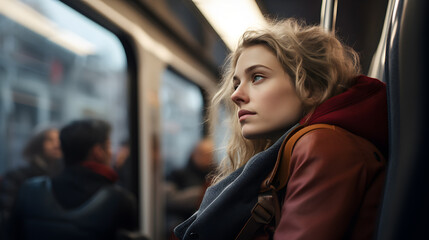 Emotionally evocative images of passengers lost in their own world, staring out of the window or into space