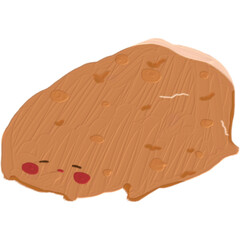 sleepy cute potato, oil paint 