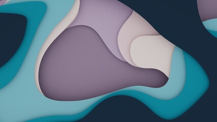 Colorful layers in paper cut style - abstract modern art background wallpaper in pastel colors