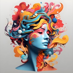 Abstract background with a woman