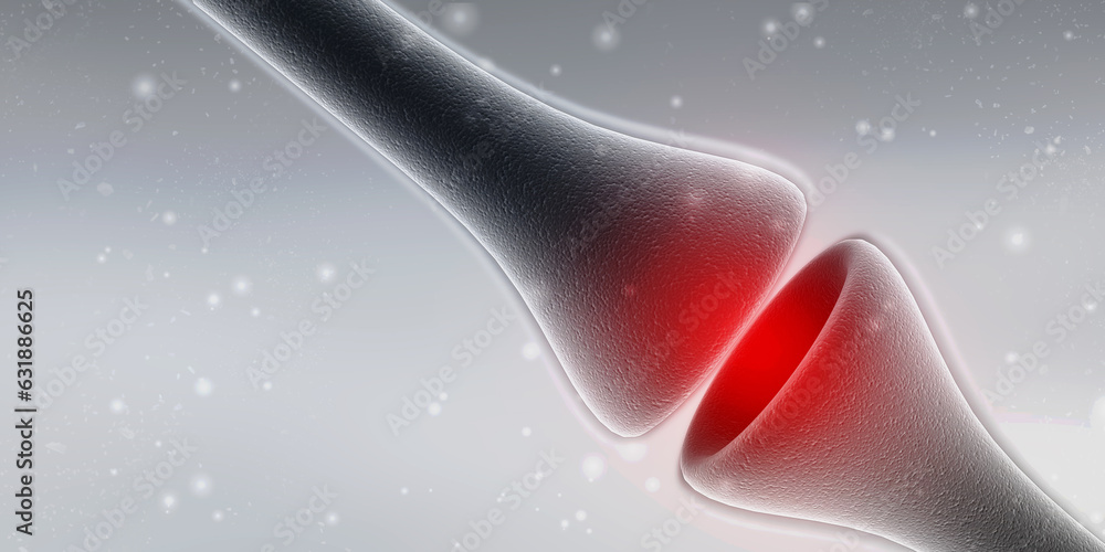Poster synapse and neuron cells sending electrical chemical signals. 3d rendering