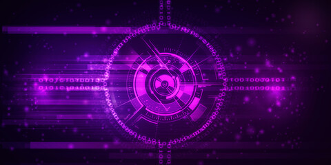 Fototapeta premium 2d illustration Abstract futuristic electronic circuit technology background