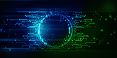 2d illustration Abstract futuristic electronic circuit technology background