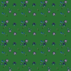 small flowers on a green background