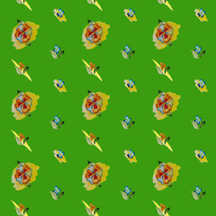 flowers on a light green background