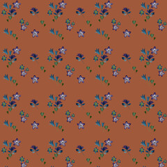 delicate flowers on a brown background patern