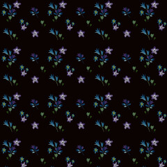 small flowers on a black background