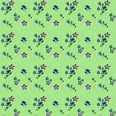 small flowers on a green background