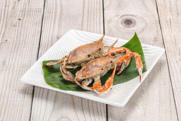 Yummy boiled crab in the plate