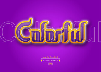 Colorful 3D Editable Text Effect Template New Design