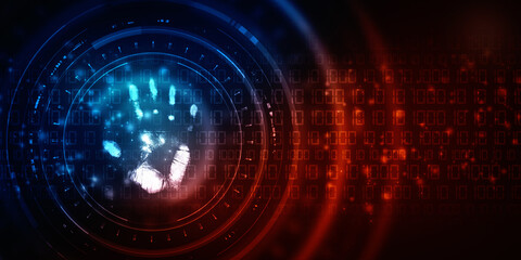 Fingerprint Scanning Technology Concept 2d Illustration