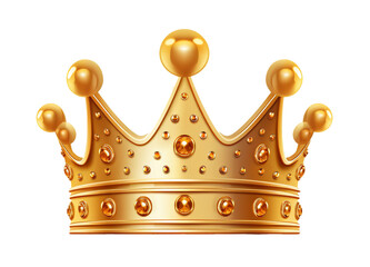 3D golden crown isolated on white