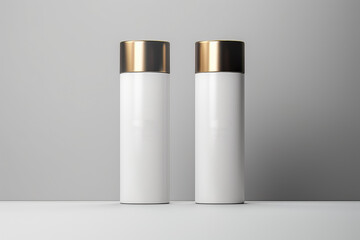 Cosmetic product mockup, Shampoo and conditioner bottles template, Branding and advertising template