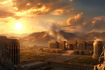 Persepolis at Dusk: The Grandeur of Ancient Persia. - obrazy, fototapety, plakaty