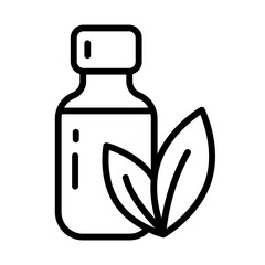 Essential oil line icon. Bottle for oil minimalist modern icon. Aromatherapy and cosmetology concept. Naturopathy Therapy Vector Line Icon. Naturopathy Medication Linear Pictogram. Alternative Medicin