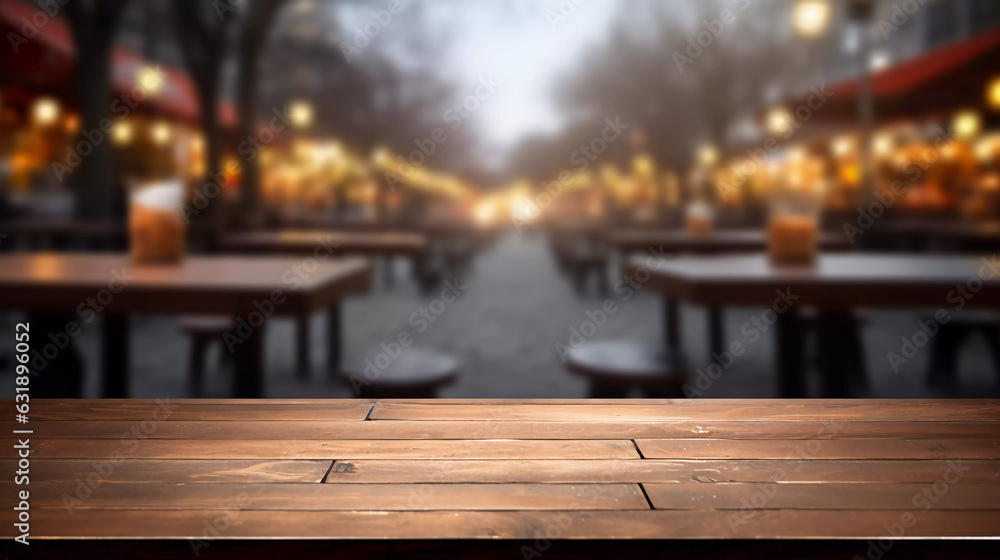 Poster empty table in a bar