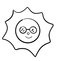 Artistic Line Sun Illustration