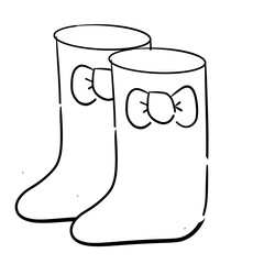 Chic Line Bowknot Rain Boots Illustration