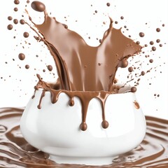 Obraz na płótnie Canvas Chocolate splashing in a studio shot. Generated with AI