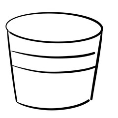 Artistic Line Flowerpot Illustration