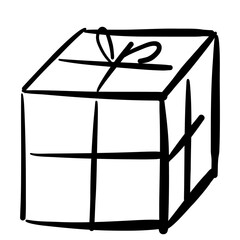 Line Gift Box with Ribbon and Bow