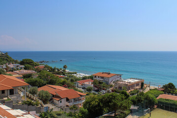 Fototapeta na wymiar view of the coast of the sea. Italy Calabria. Holiday.