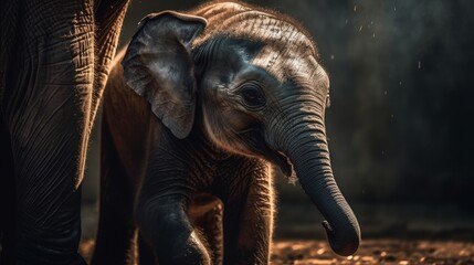 Fototapeta na wymiar Wild Wonders: Discover Majestic Elephants' Life in the Untamed Beauty of Asia's Wildlife, generative AI