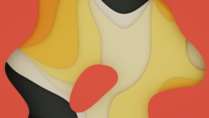 Colorful layers in paper cut style - abstract modern art background wallpaper with strong sunset colors