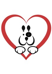 Pet Friendly, vet, dog with heart