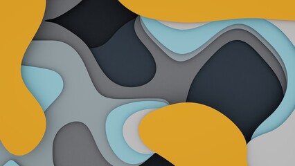 Colorful layers in paper cut style - abstract modern art background wallpaper with beautiful pastell colors