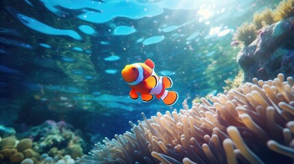 Fototapeta na wymiar Clown fish in the water