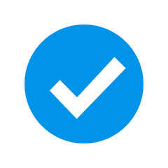 Facebook verified profile badge. Blue verified facebook account icon. Social media account verification icon. Blue check mark sign. Guaranteed safety person sign. Approved tick profile - vector