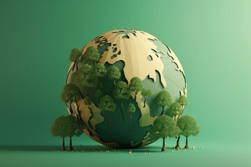 Earth Day Celebration: Embracing and Preserving Our Natural World. Ai generated.