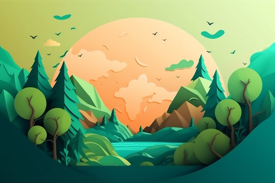 Earth Day Celebration: Embracing and Preserving Our Natural World. Ai generated.