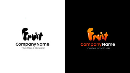 Creative Fruit Logo Design with amazing color contrast and flat design