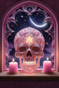 Beautiful illustration of the Day of the Dead, Mexican tradition. colorful wallpaper of the day of the dead. catrin catrina. dia de los muertos skull.