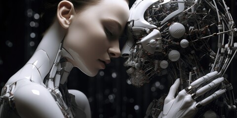 sad humanoid android with feelings