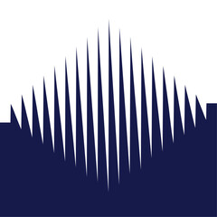 Blue and white zigzag art; abstract art; zigzag logo; pointed logo.