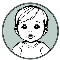 Baby logo; child logo; child in circle; baby in circle.