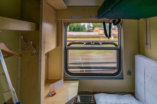 Interior of sleeping coach of seasonal night train from Bohumin to Leba and Hel