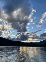 sunset over the lake