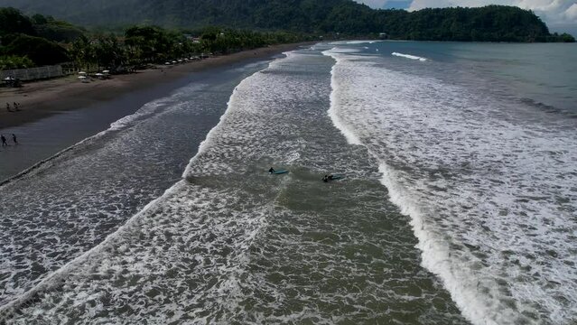 Beautiful aerial footage of Jaco Beach in Costa Rica and surf clases - Pro surfing