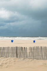 Storm and rain at the beach