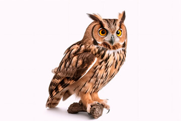 Fototapeta premium Beautiful owl on a white, isolated background