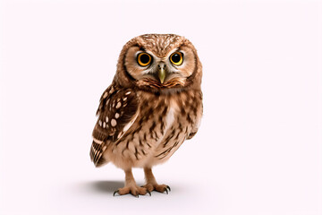 Beautiful owl on a white, isolated background