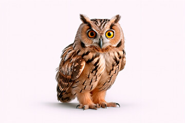 Beautiful owl on a white, isolated background